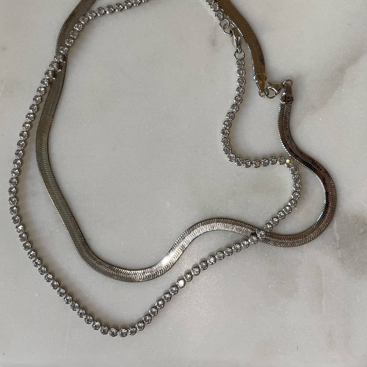 Need You Tonight - Round Tennis Necklace - Silver