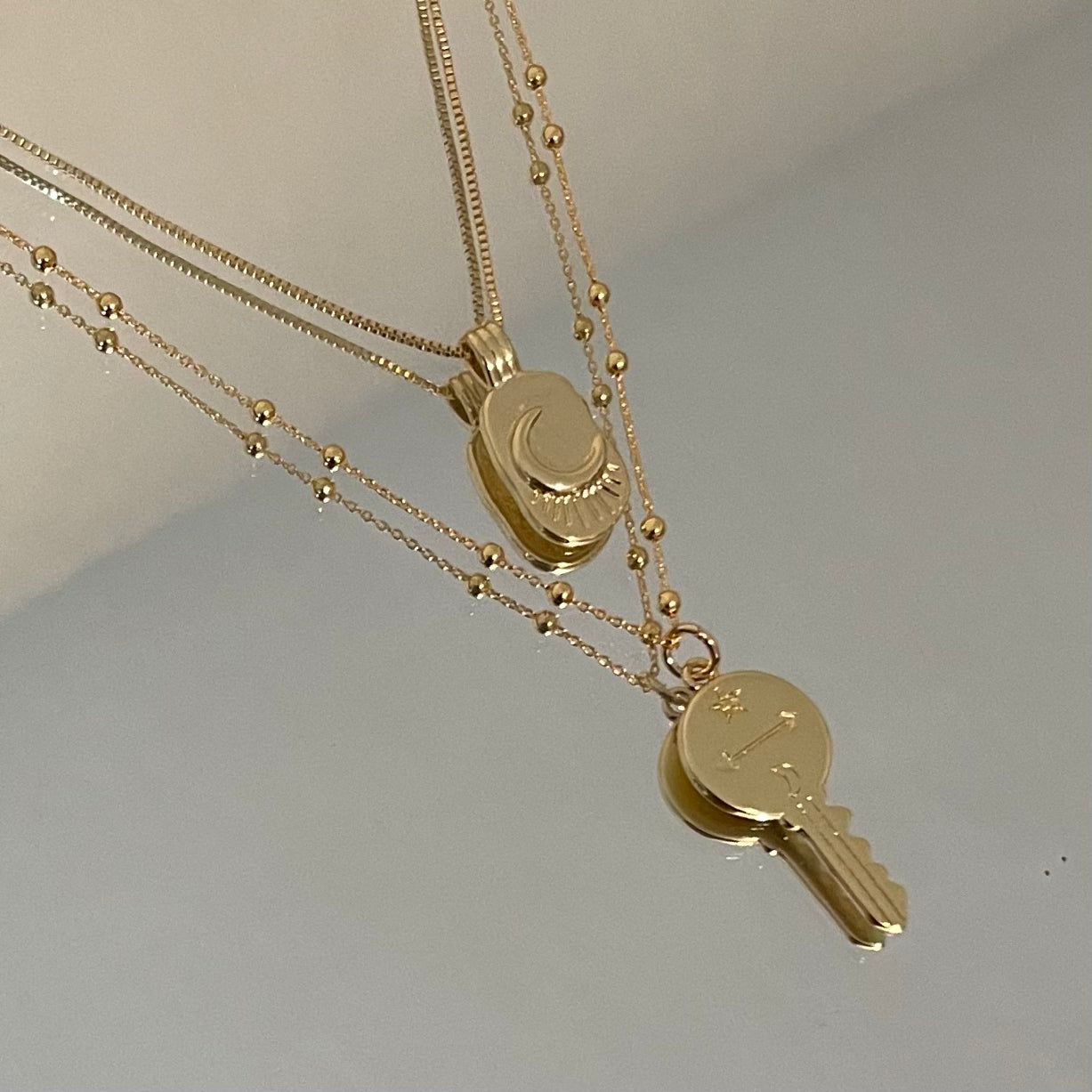 Free Your Mind Gold Filled Key Charm Necklace