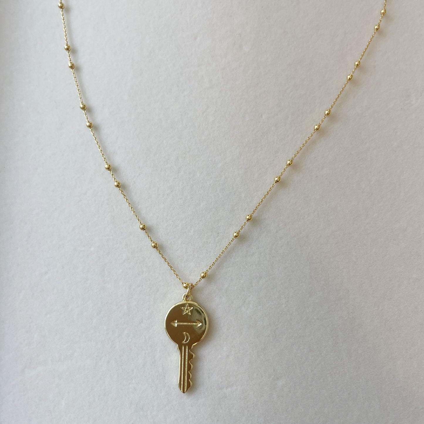 Free Your Mind Gold Filled Key Charm Necklace