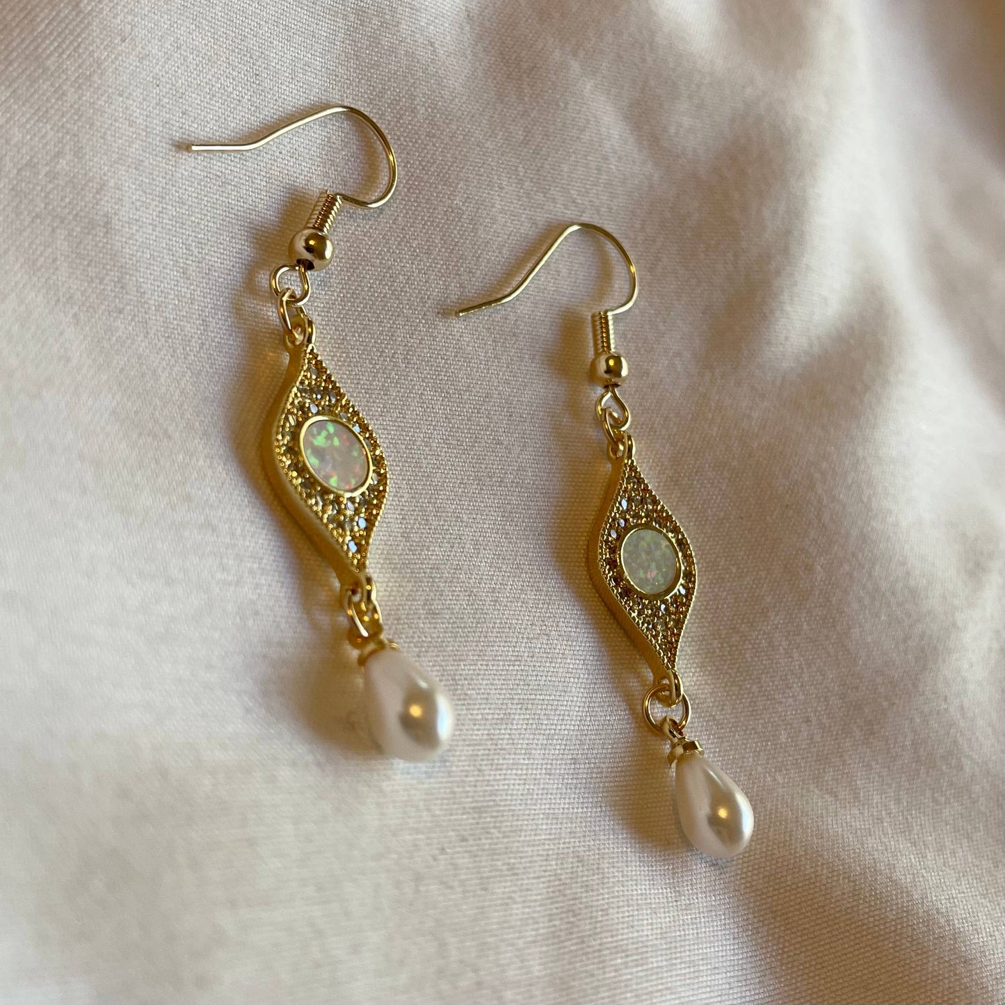 Spellbound Third Eye Opal Pearl Earrings