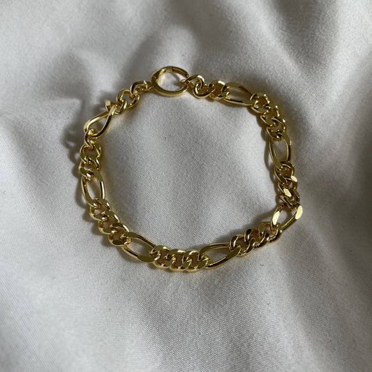 Send Me An Angel. Thick Figaro Gold Chain Bracelet.