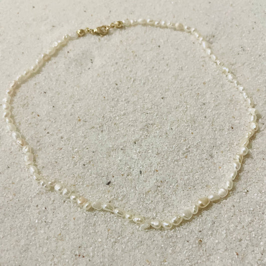 My Girl Tiny Pearl Choker. Dainty Pearls Necklace. White