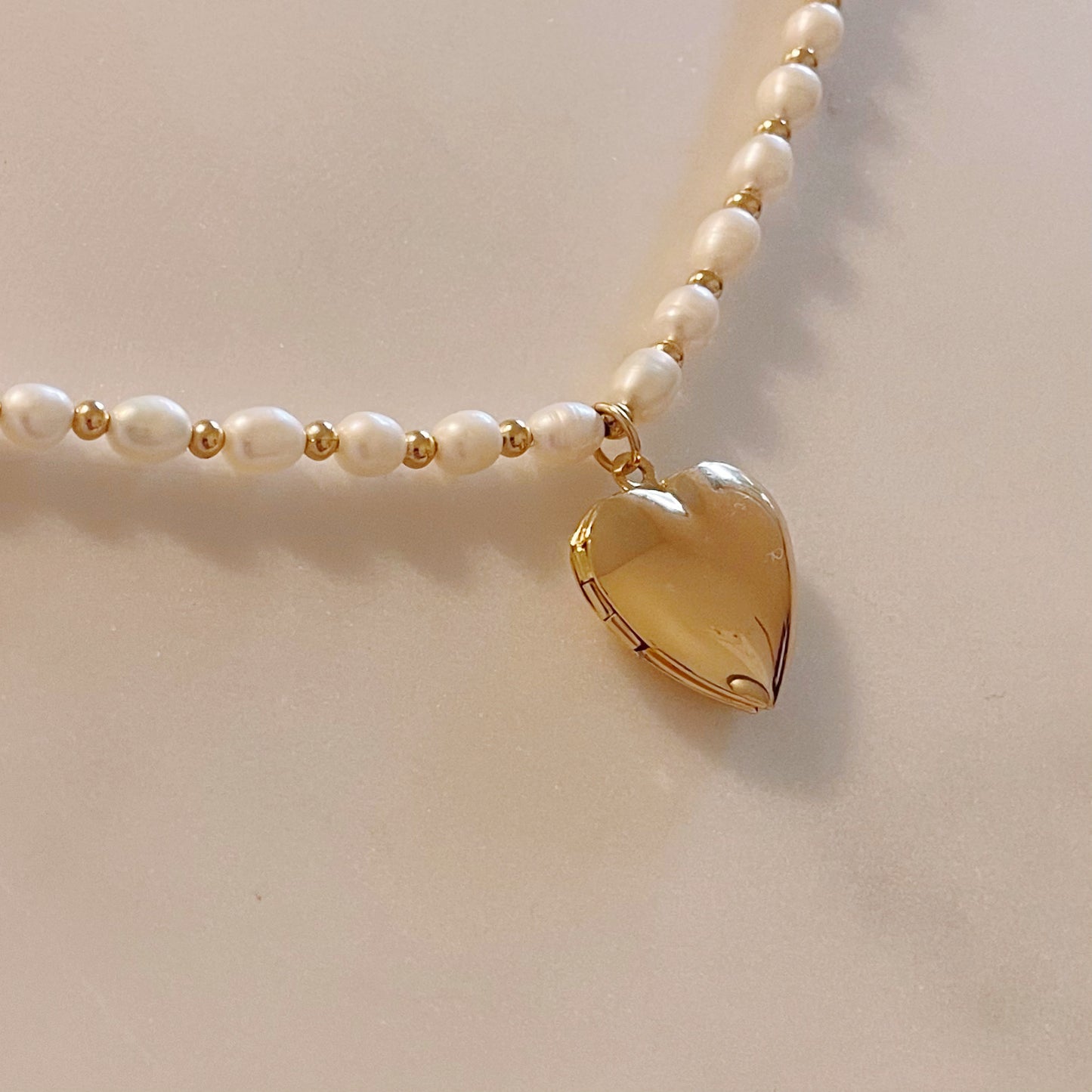 Heart of Gold Pearl Necklace