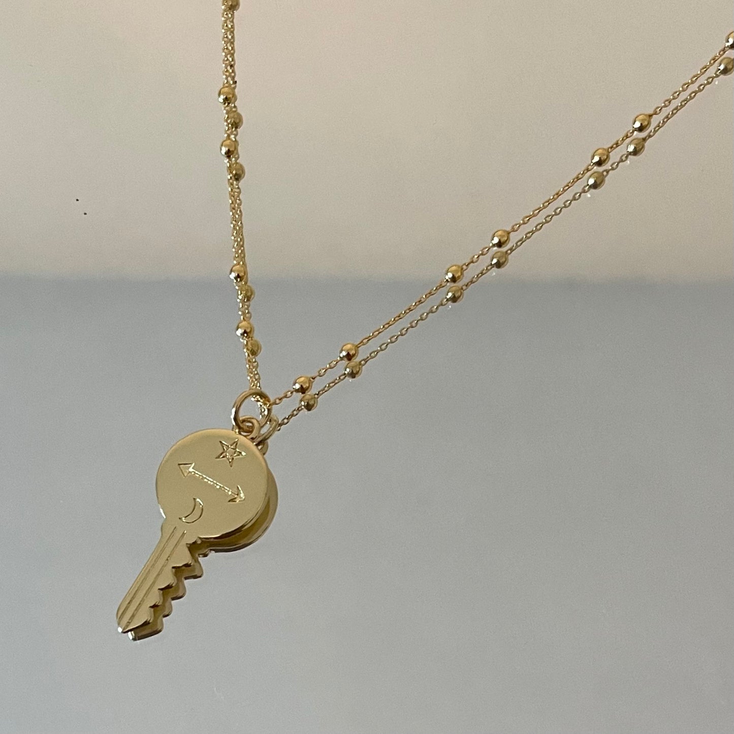 Free Your Mind Gold Filled Key Charm Necklace