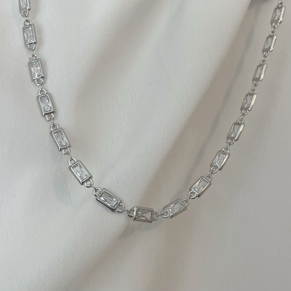 Bad Habits White Gold-Filled (Silver) Choker Necklace