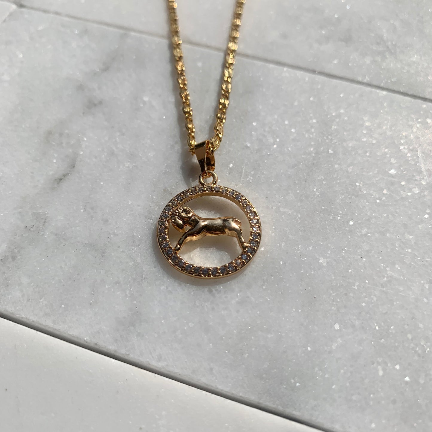 Zodiac Aries Gold Necklace-Au+ORA