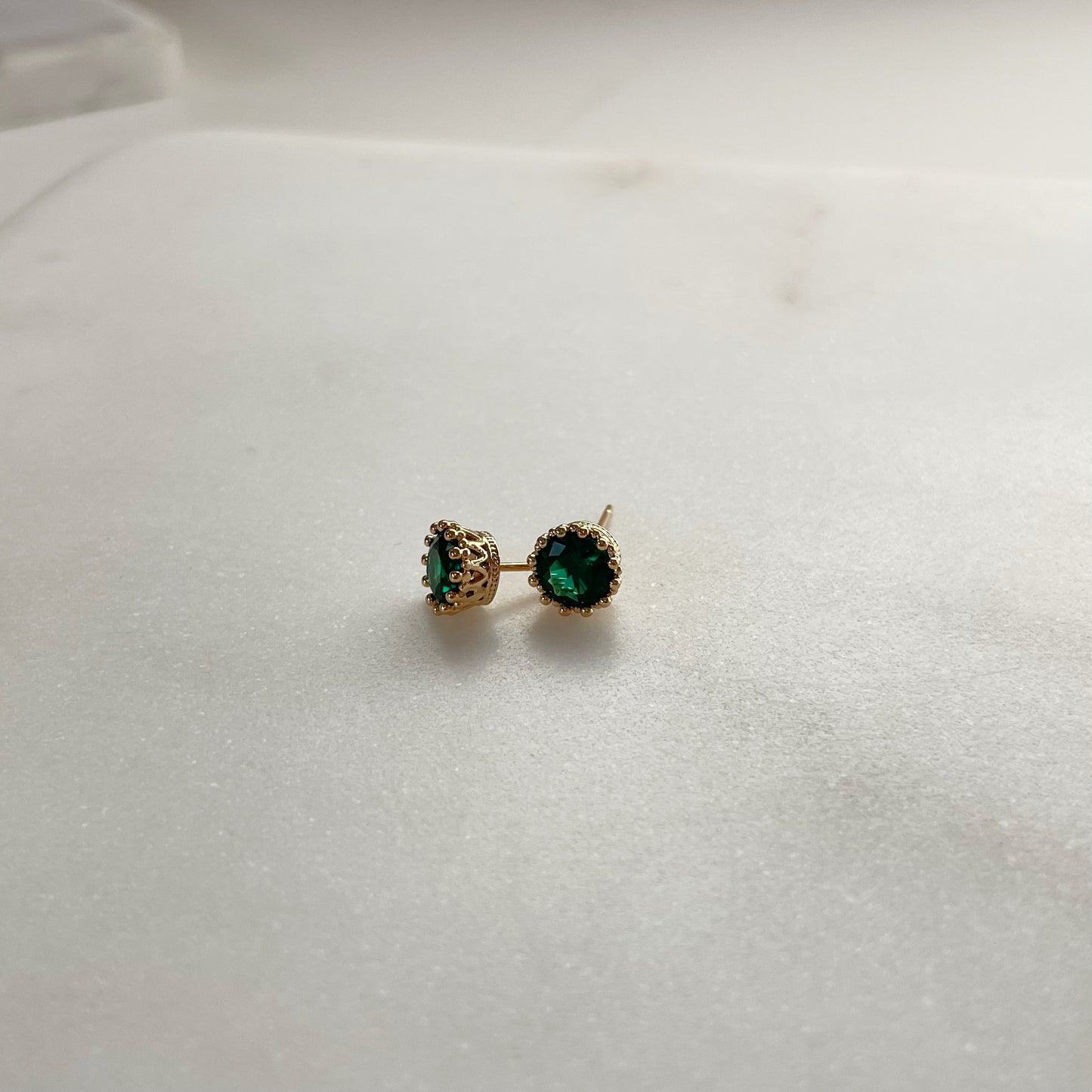 Emerald Crown Studs