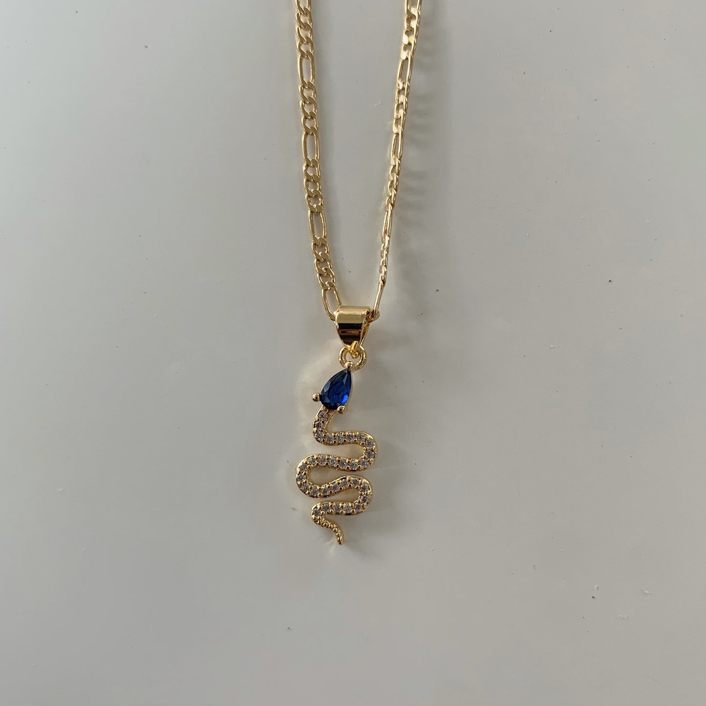 For Your Love Azul Snake Necklace-Au+ORA