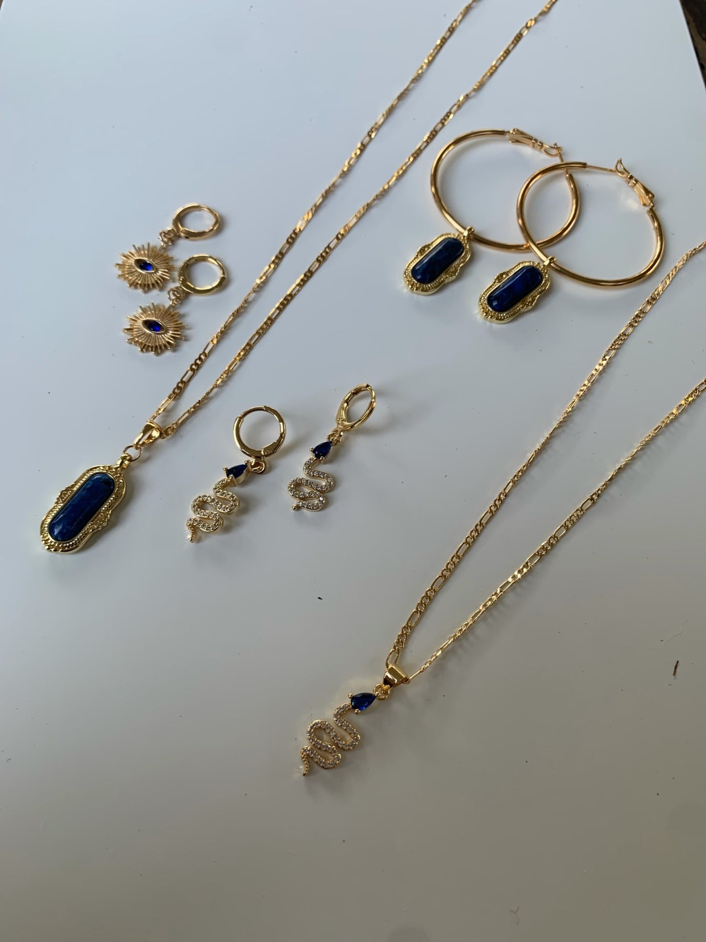 For Your Love Azul Snake Necklace-Au+ORA