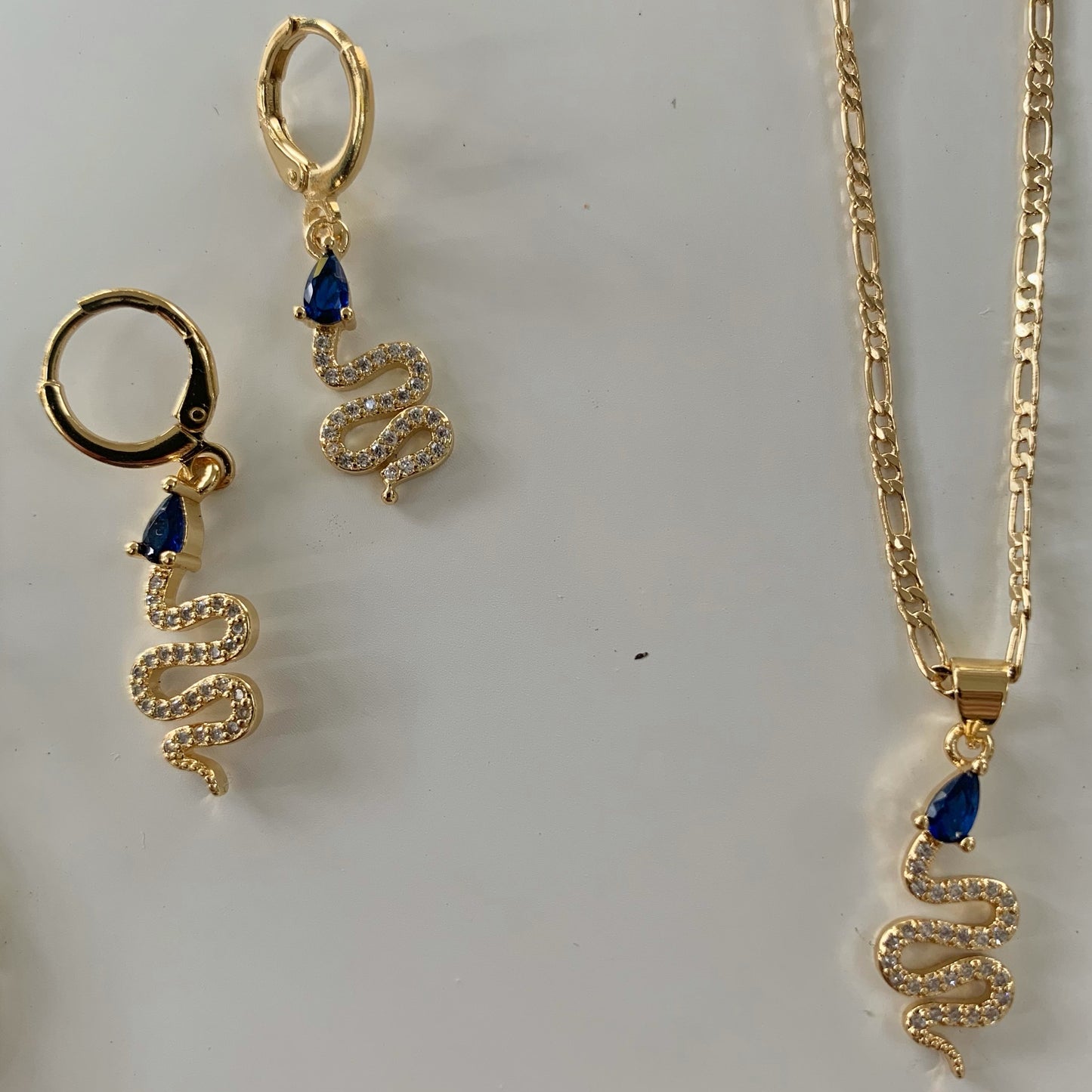 For Your Love Azul Snake Necklace-Au+ORA