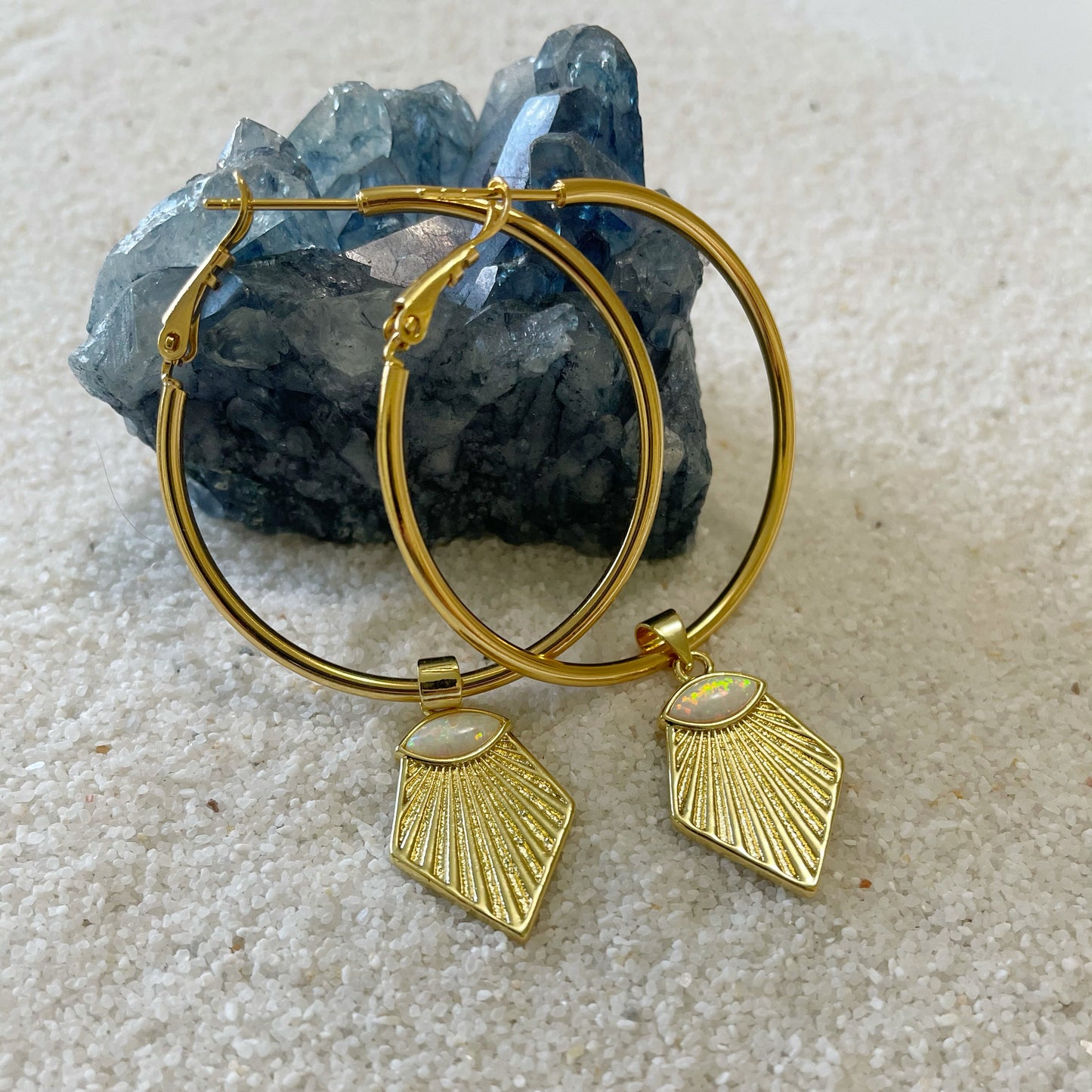 Midnight Hoop Earrings