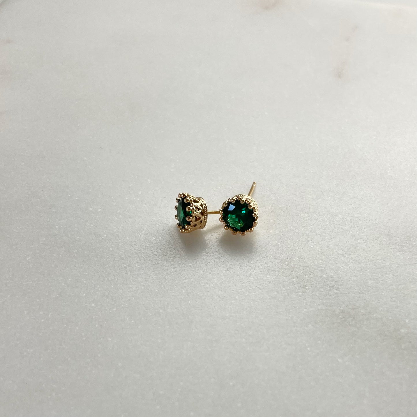 Emerald Crown Studs
