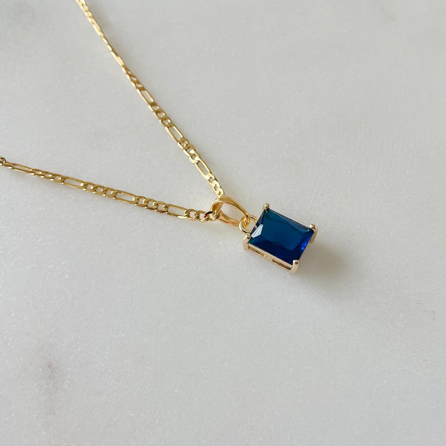 Blue Stone Chain Necklace