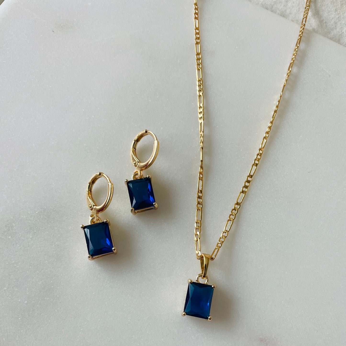 Blue Stone Chain Necklace