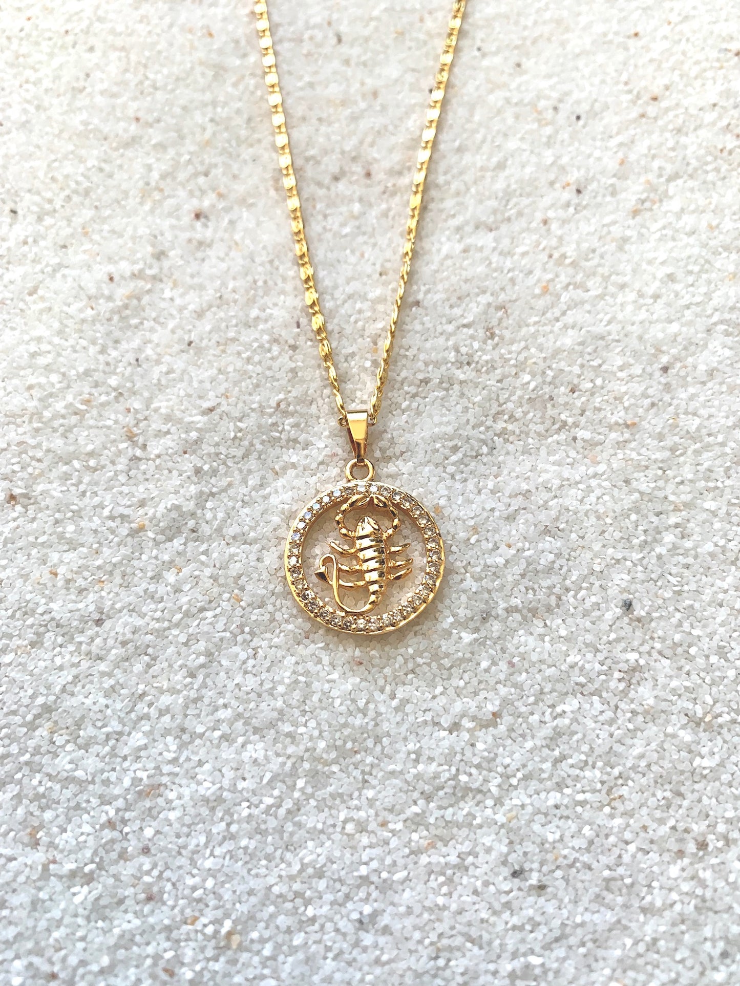 Zodiac Scorpio Gold Necklace-Au+ORA