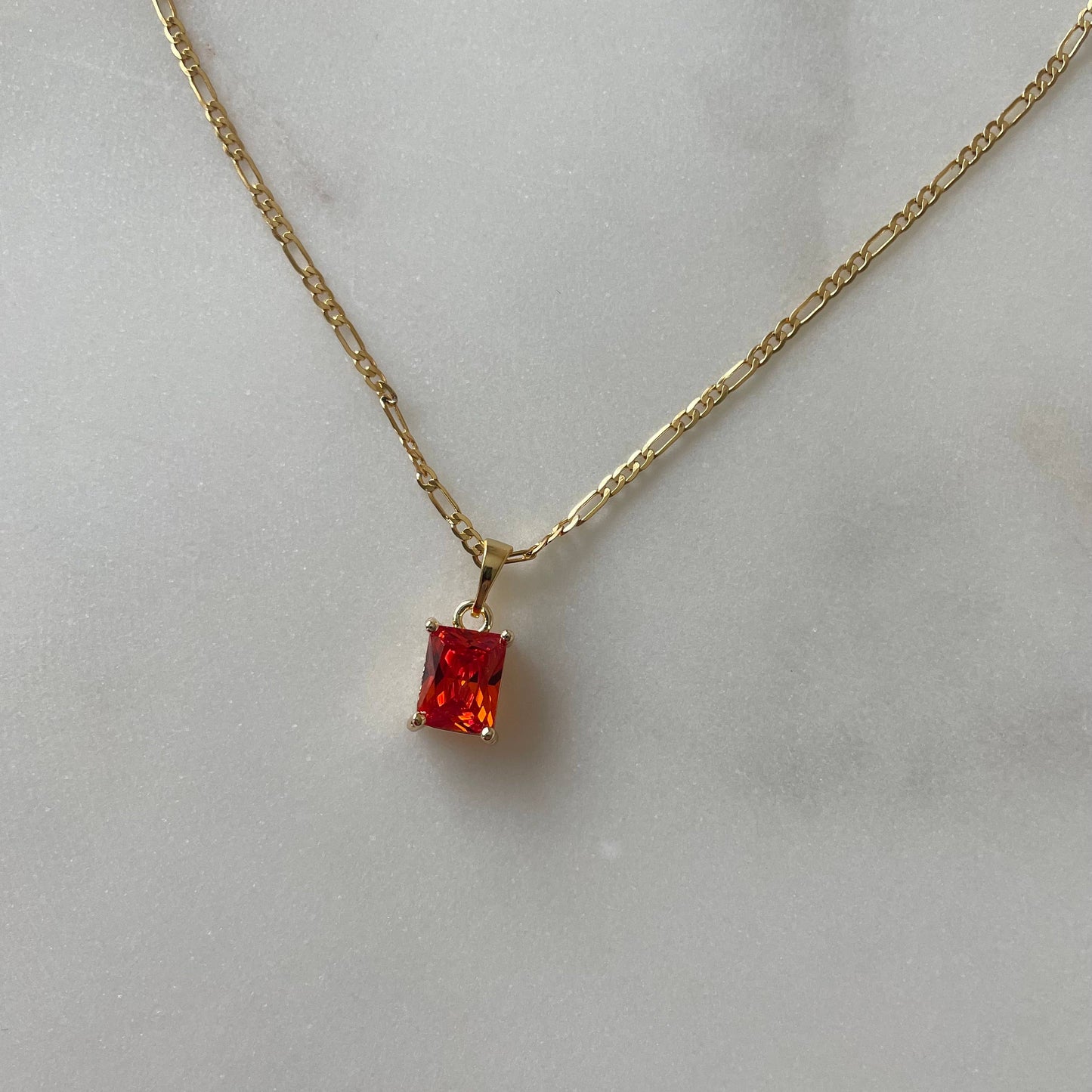 Orange Stone. Gold Filled necklace Gemstone Charm