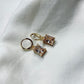 Pale Peach Gemstone Huggies - Gold Filled Earrings