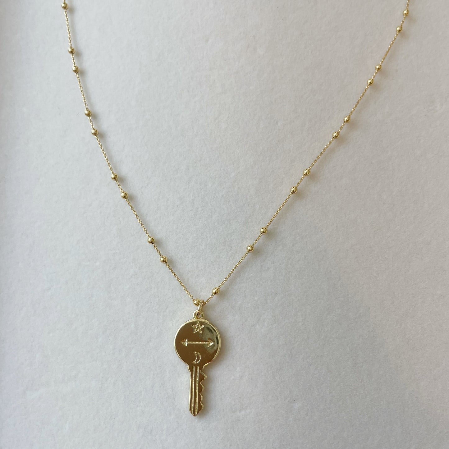 Free Your Mind Gold Filled Key Charm Necklace