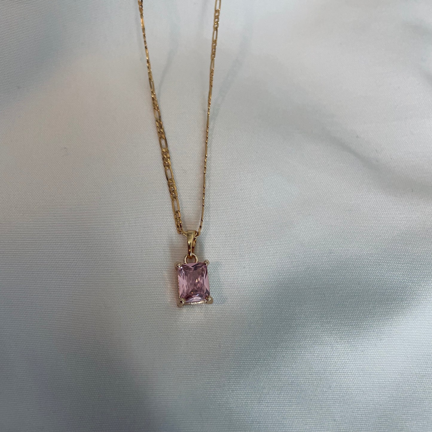 Rosa Pink Gemstone Gold Filled Necklace