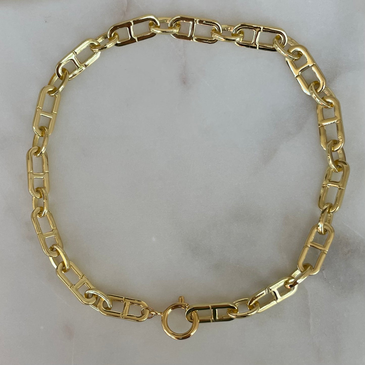 Meridian Chain. Gold Filled Bold Thick Necklace.