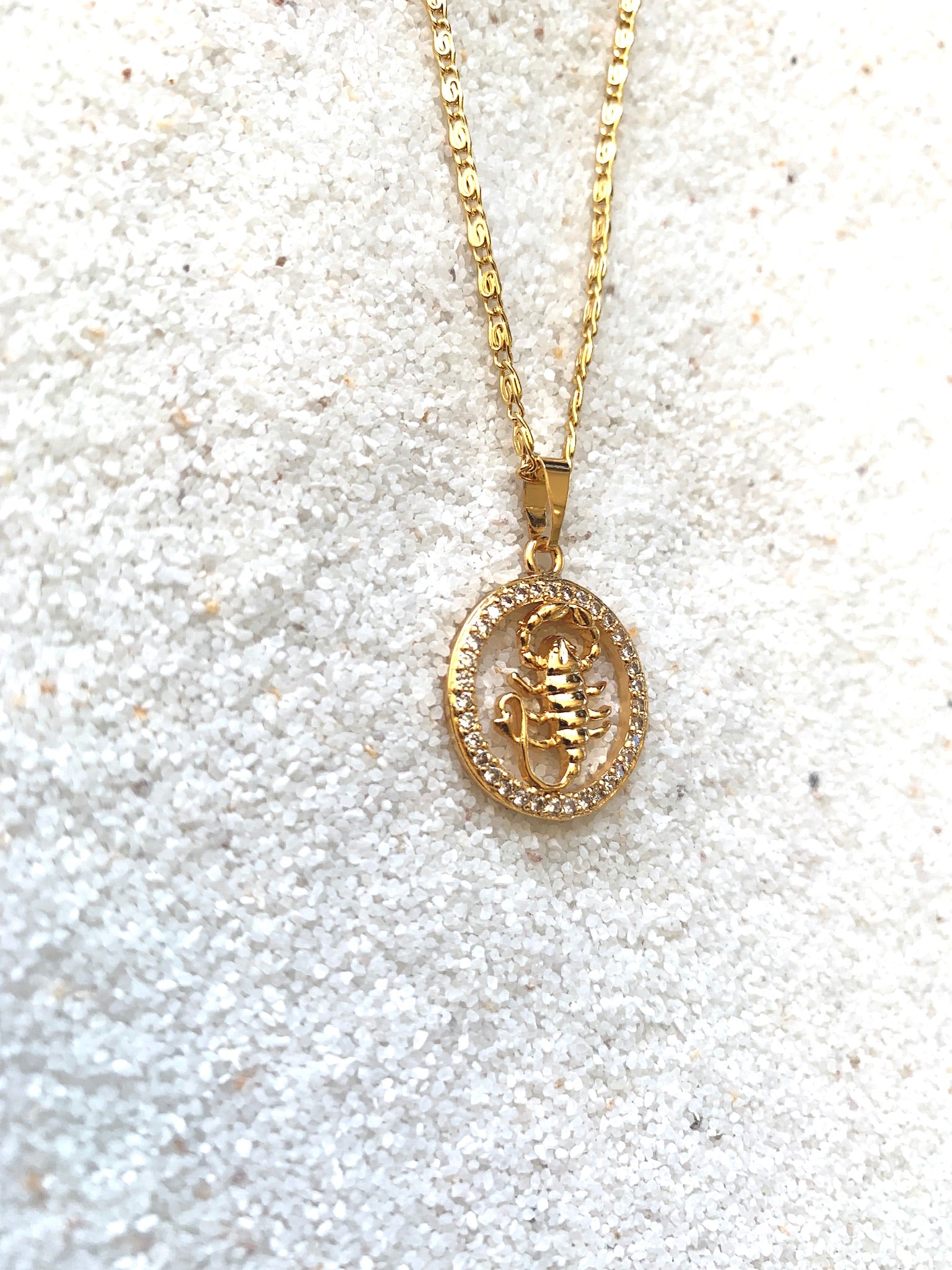 Zodiac Scorpio Gold Necklace-Au+ORA