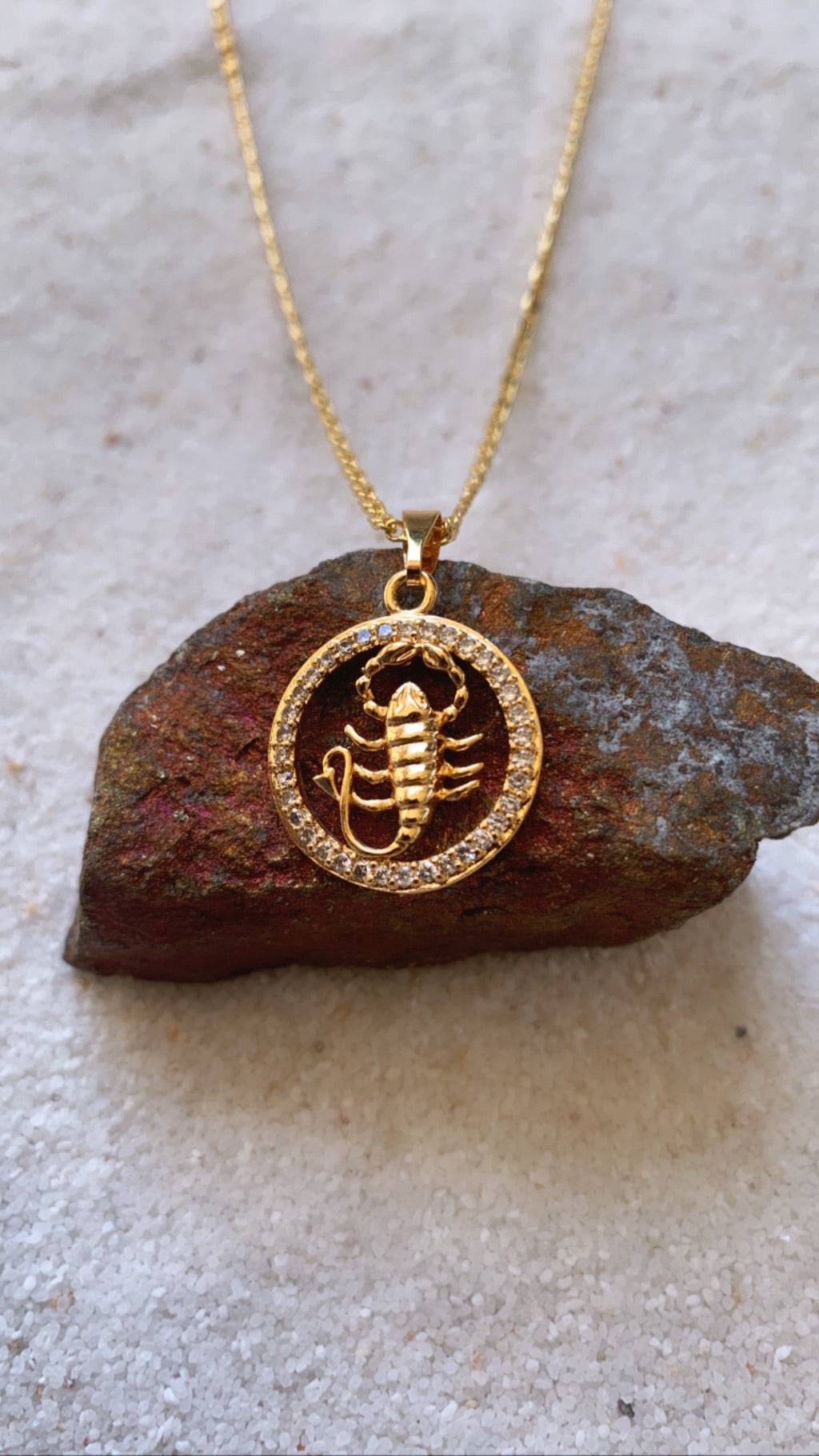 Zodiac Scorpio Gold Necklace-Au+ORA