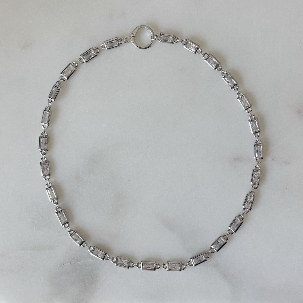 Bad Habits White Gold-Filled (Silver) Choker Necklace