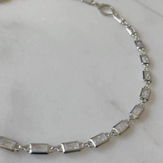 Bad Habits White Gold-Filled (Silver) Choker Necklace