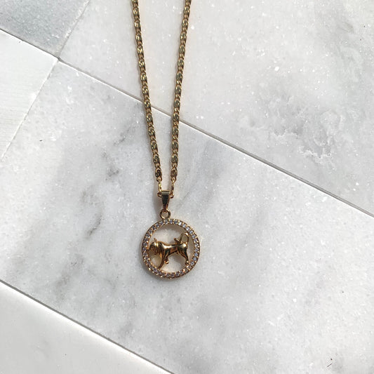 Zodiac Taurus Gold Necklace-Au+ORA