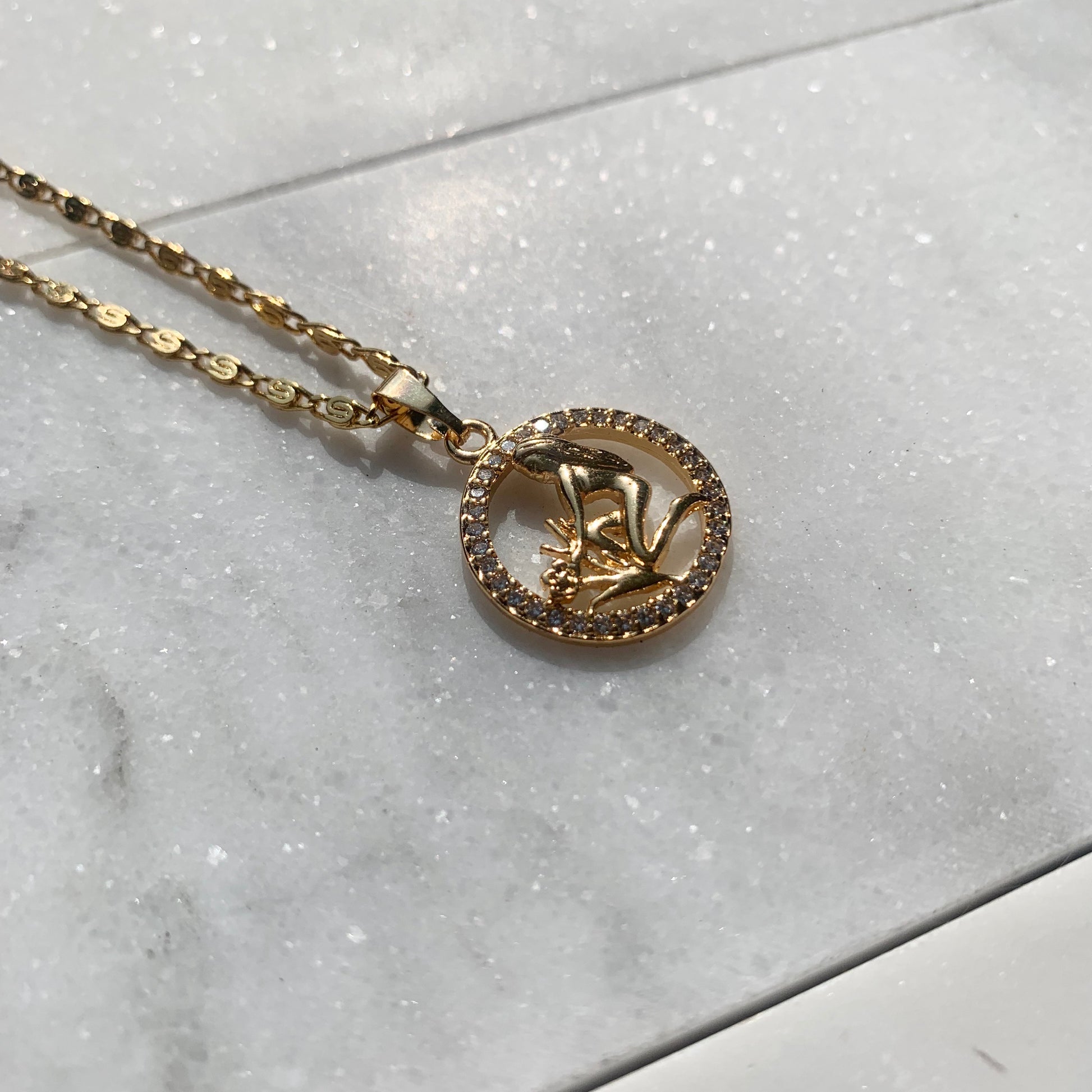 Zodiac Virgo Gold Necklace-Au+ORA