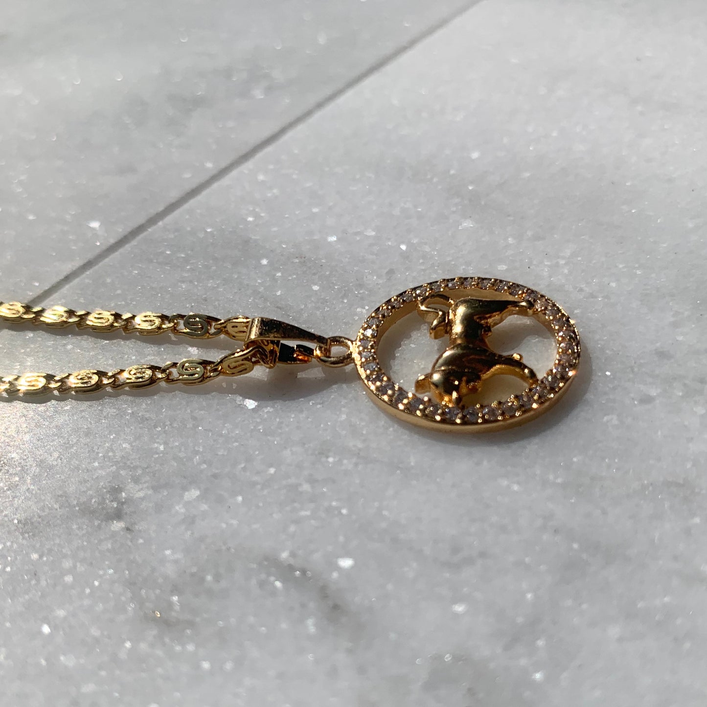 Zodiac Taurus Gold Necklace-Au+ORA