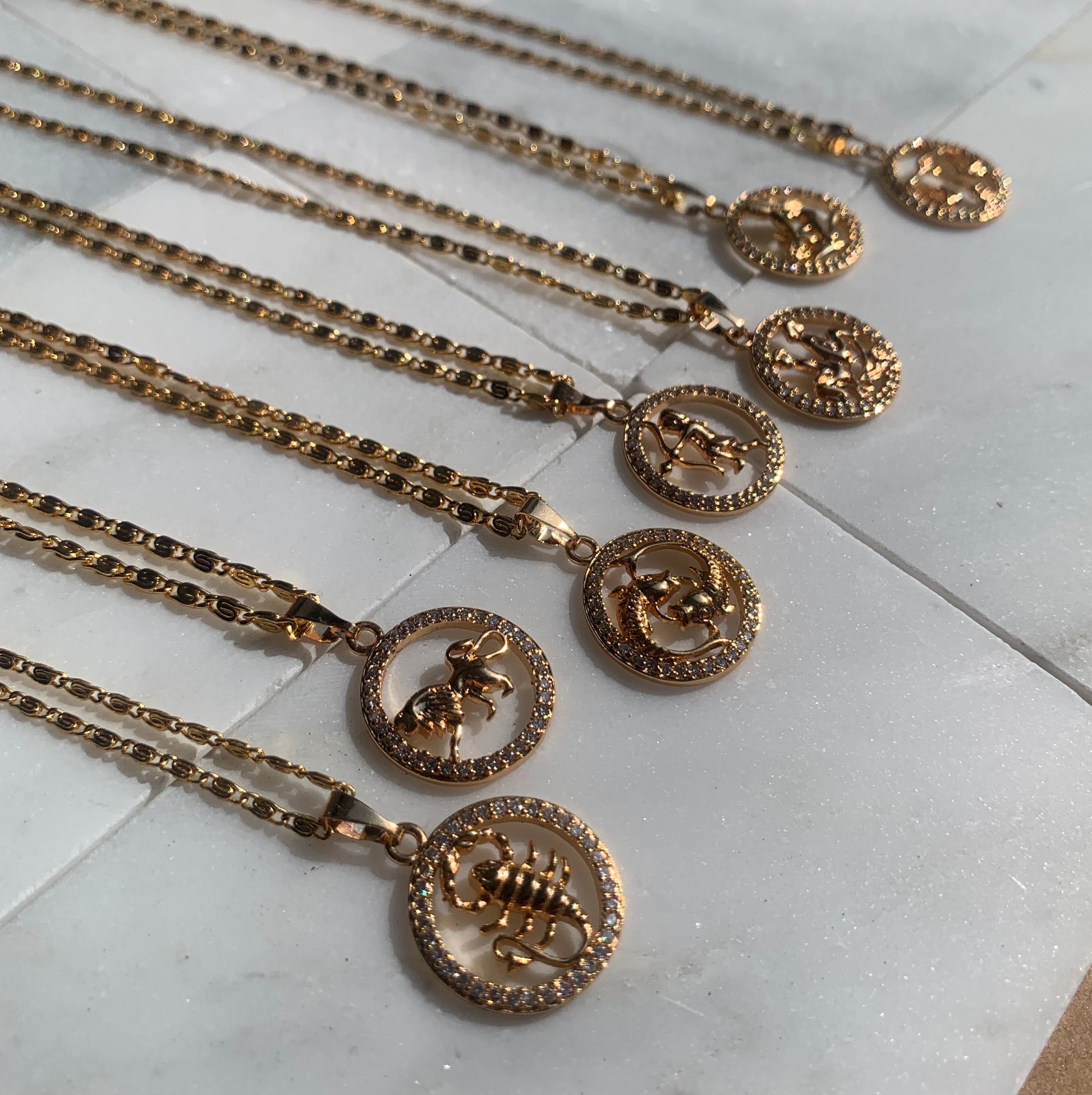 Zodiac Aquarius Necklace-Au+ORA