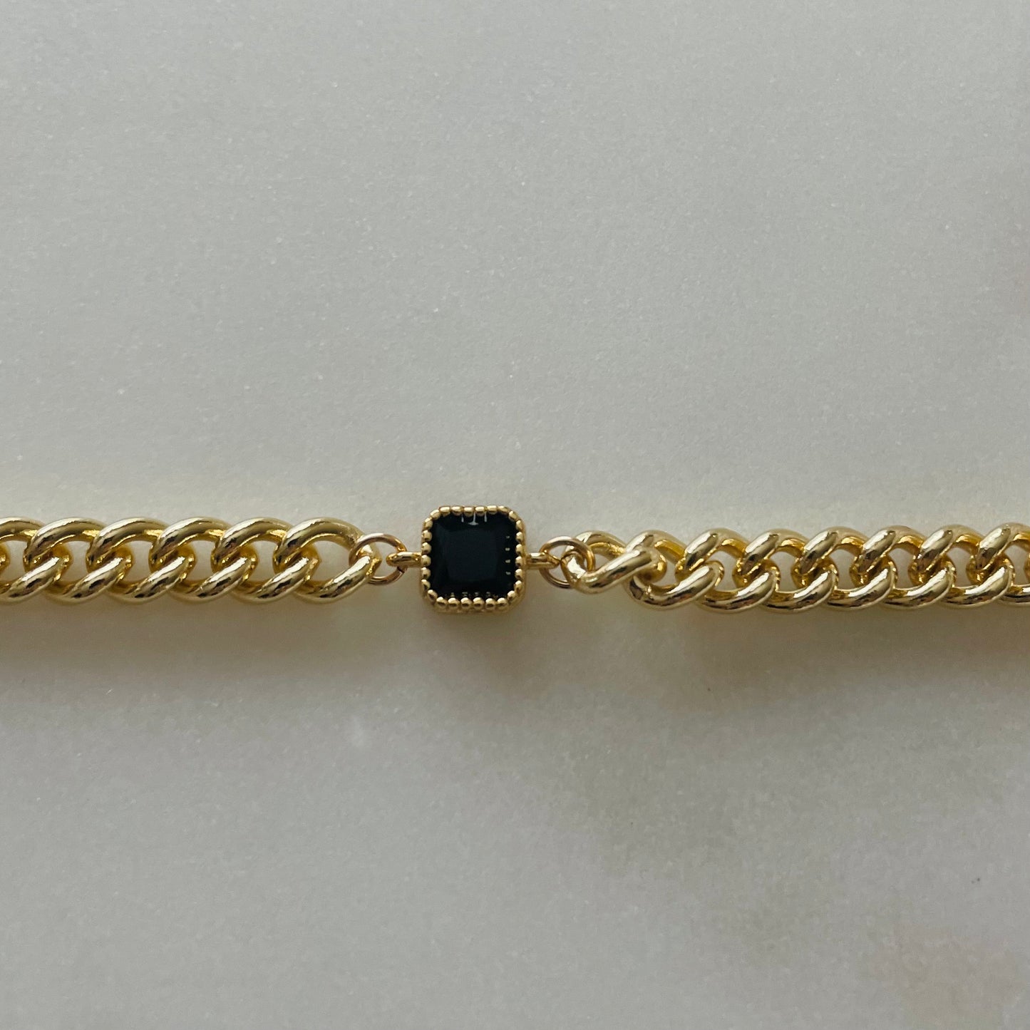 NightBird Black Gem Chain Necklace