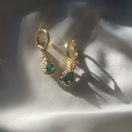 Baby Teardrop Emerald Earrings