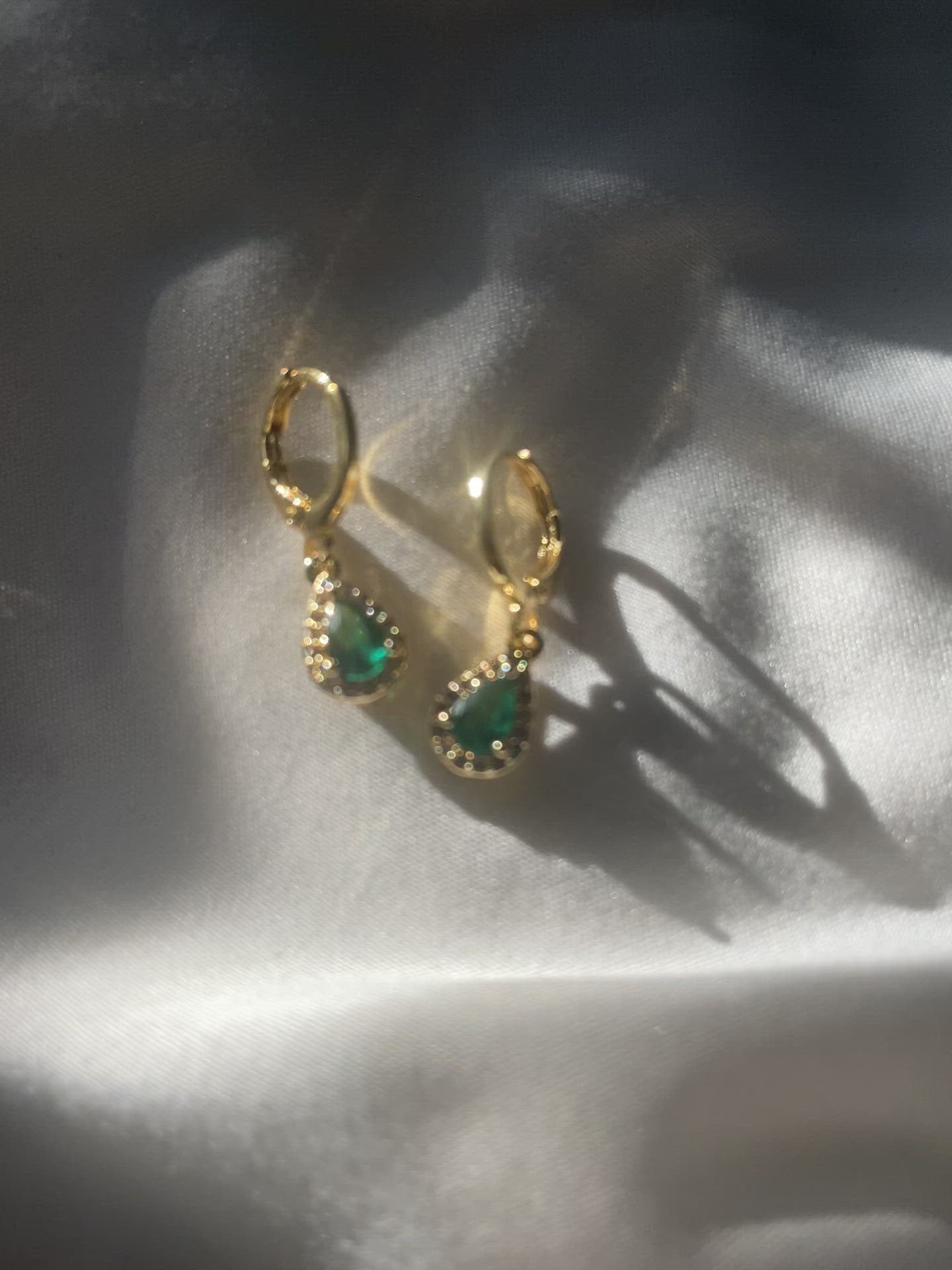 Baby Teardrop Emerald Earrings