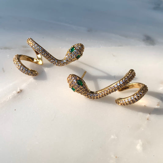 Your Love Is King Snake Studs-Au+ORA