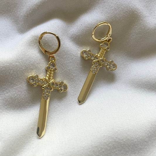 Golden Dagger Earrings