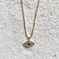 Rhiannon Necklace - 14k Gold Filled Chain and Evil Eye Charm Necklace-Au+ORA
