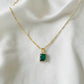 Emerald Stone Chain Necklace