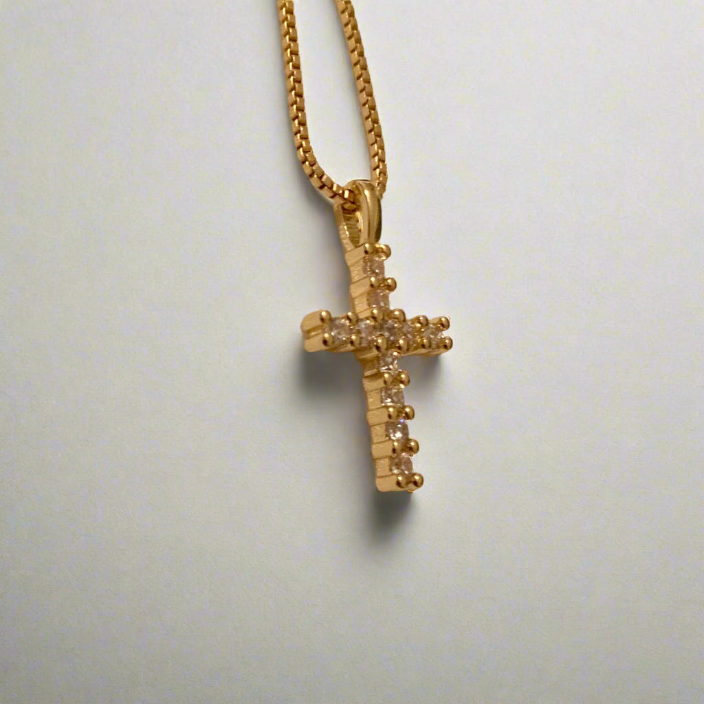 Hold Me Now Gold Cross Necklace-Au+ORA