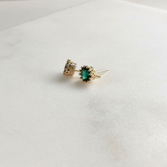 Emerald Crown Studs