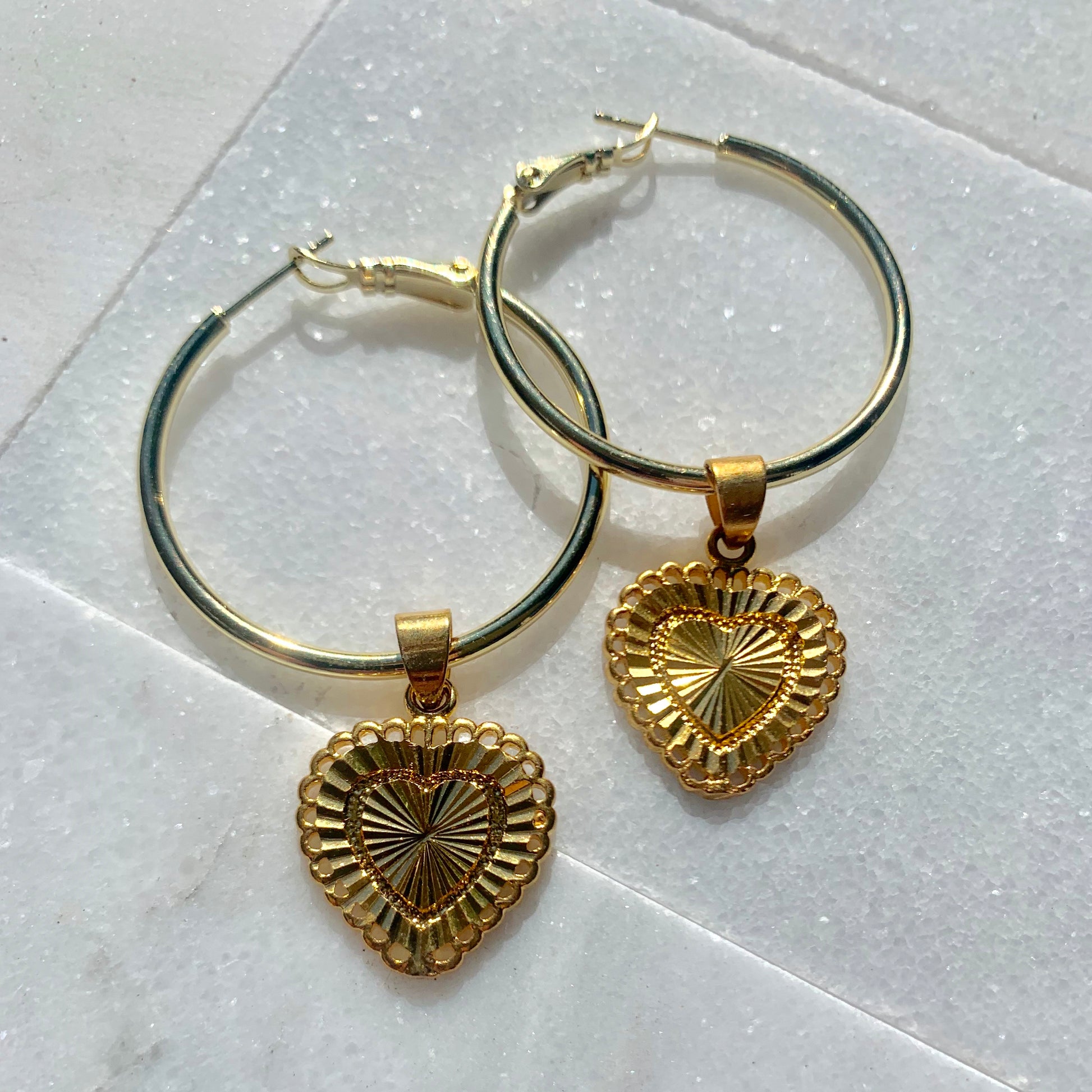 Heartbreaker Earrings 18k Gold Filled Heart Earrings-Au+ORA