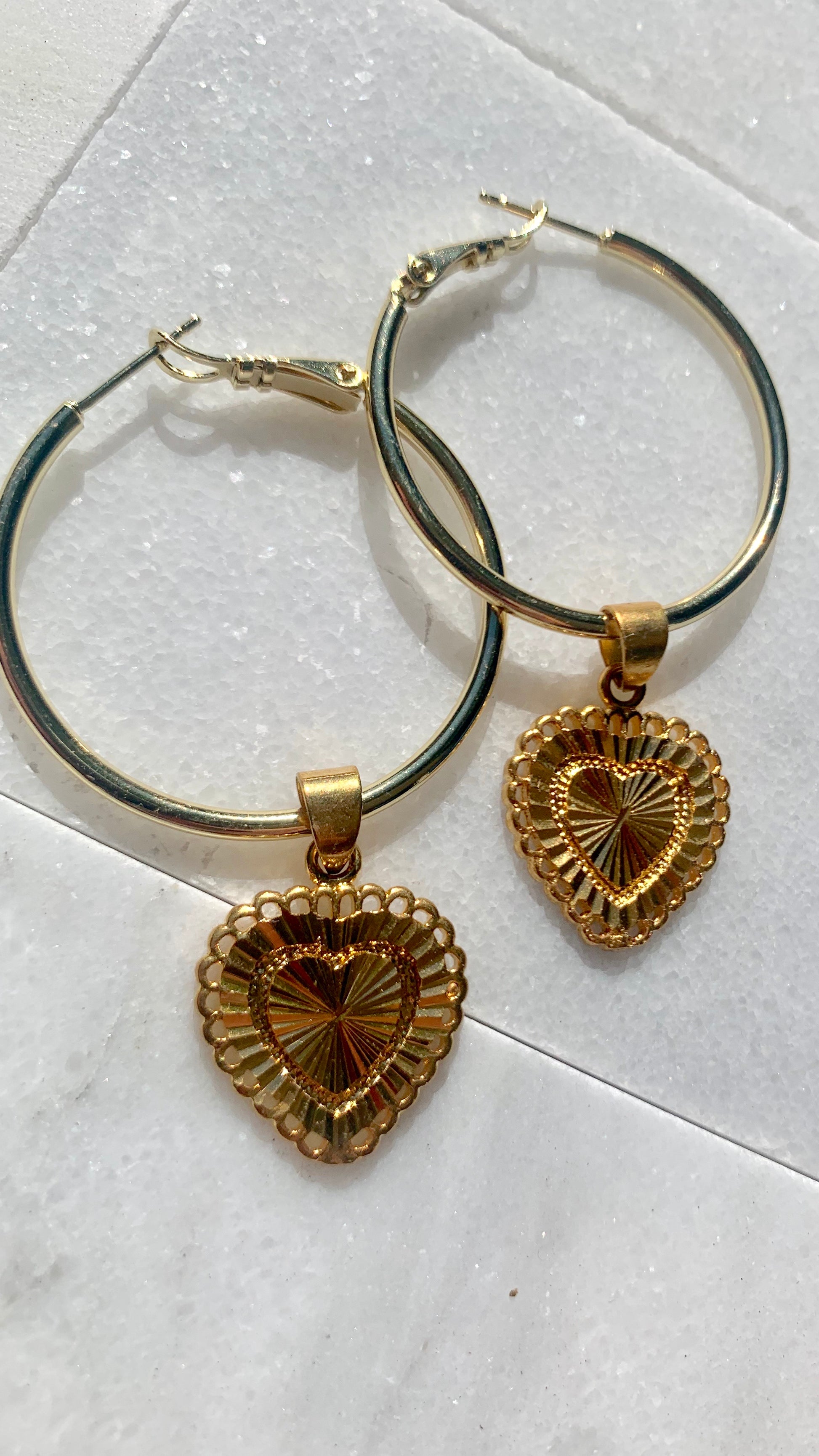 Heartbreaker Earrings 18k Gold Filled Heart Earrings-Au+ORA