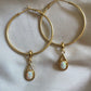 Always On My Mind Gold Opal Hoops
