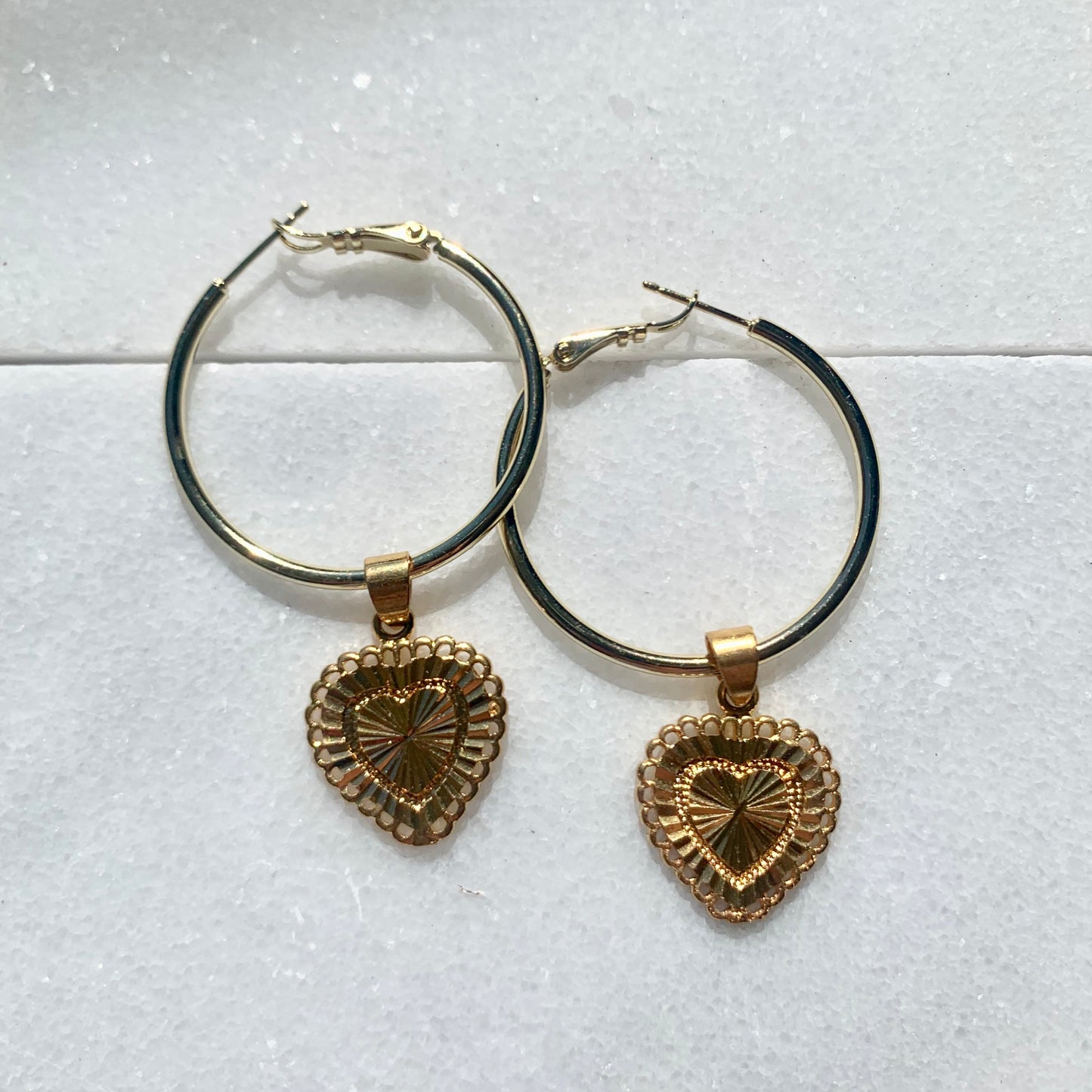 Heartbreaker Earrings 18k Gold Filled Heart Earrings-Au+ORA