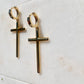 Nothing Compares To You - 18k Gold Filled Solid Cross Earrings-Au+ORA