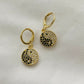 Black and Gold  Yin Yang Earrings