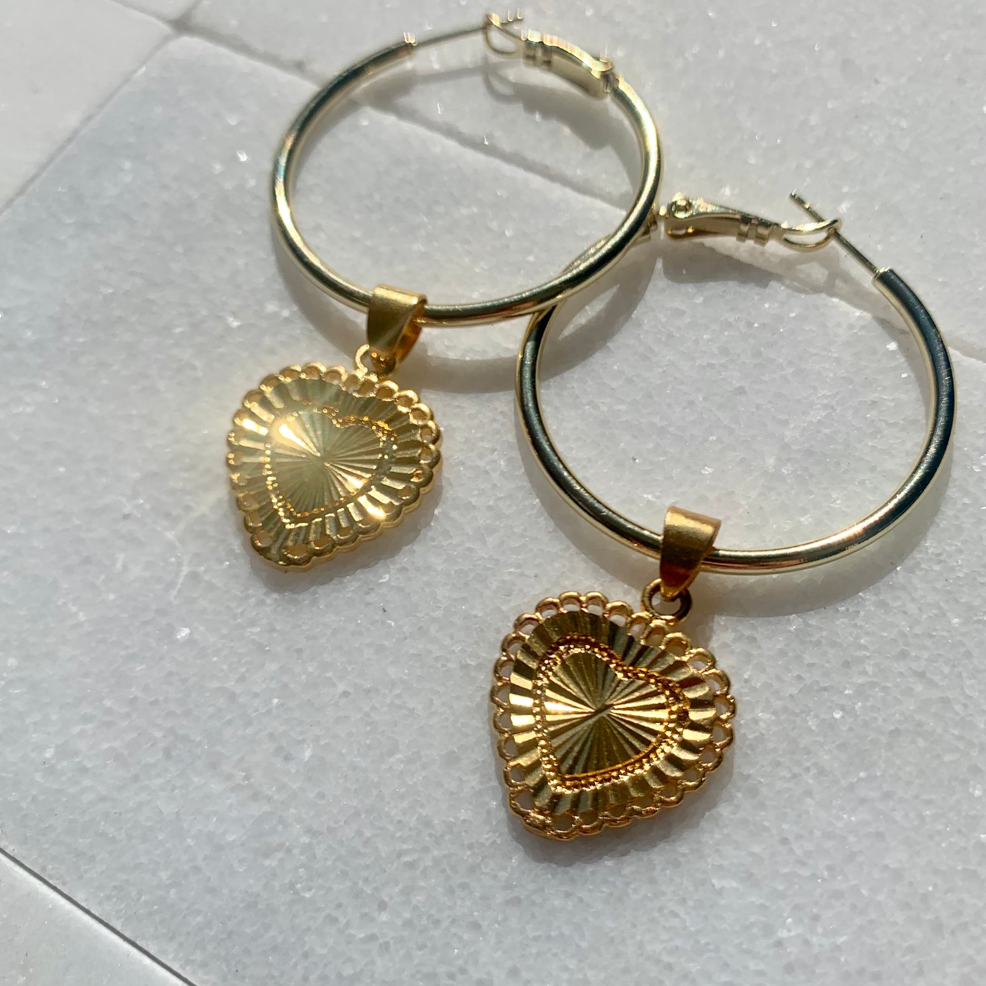 Heartbreaker Earrings 18k Gold Filled Heart Earrings-Au+ORA