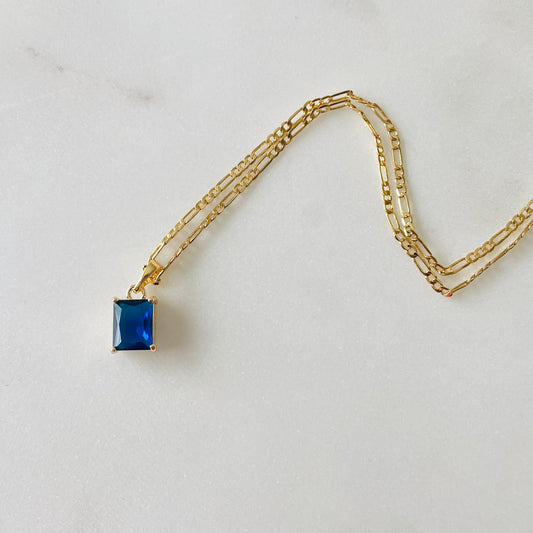 Blue Stone Chain Necklace