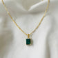 Emerald Stone Chain Necklace